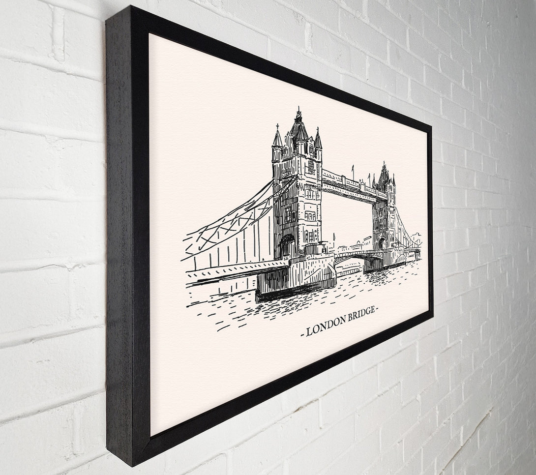  A Canvas Print of London Bridge Outline Canvas Wall Art