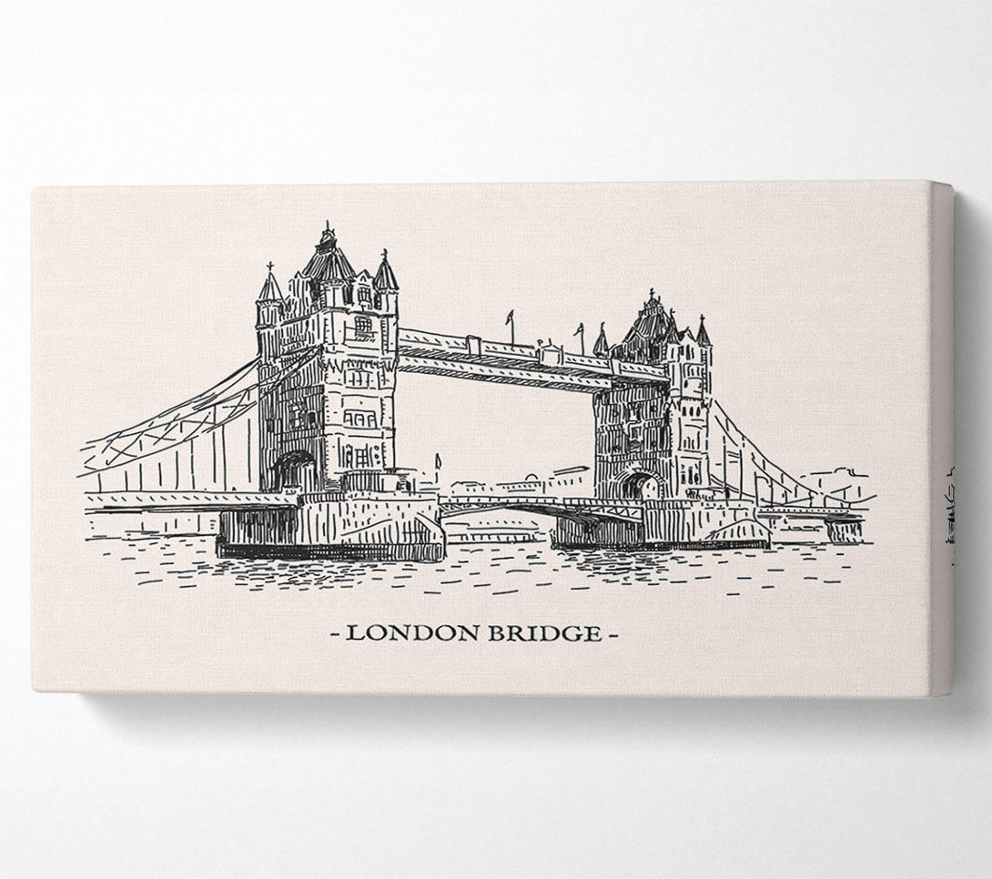  A Canvas Print of London Bridge Outline Canvas Wall Art