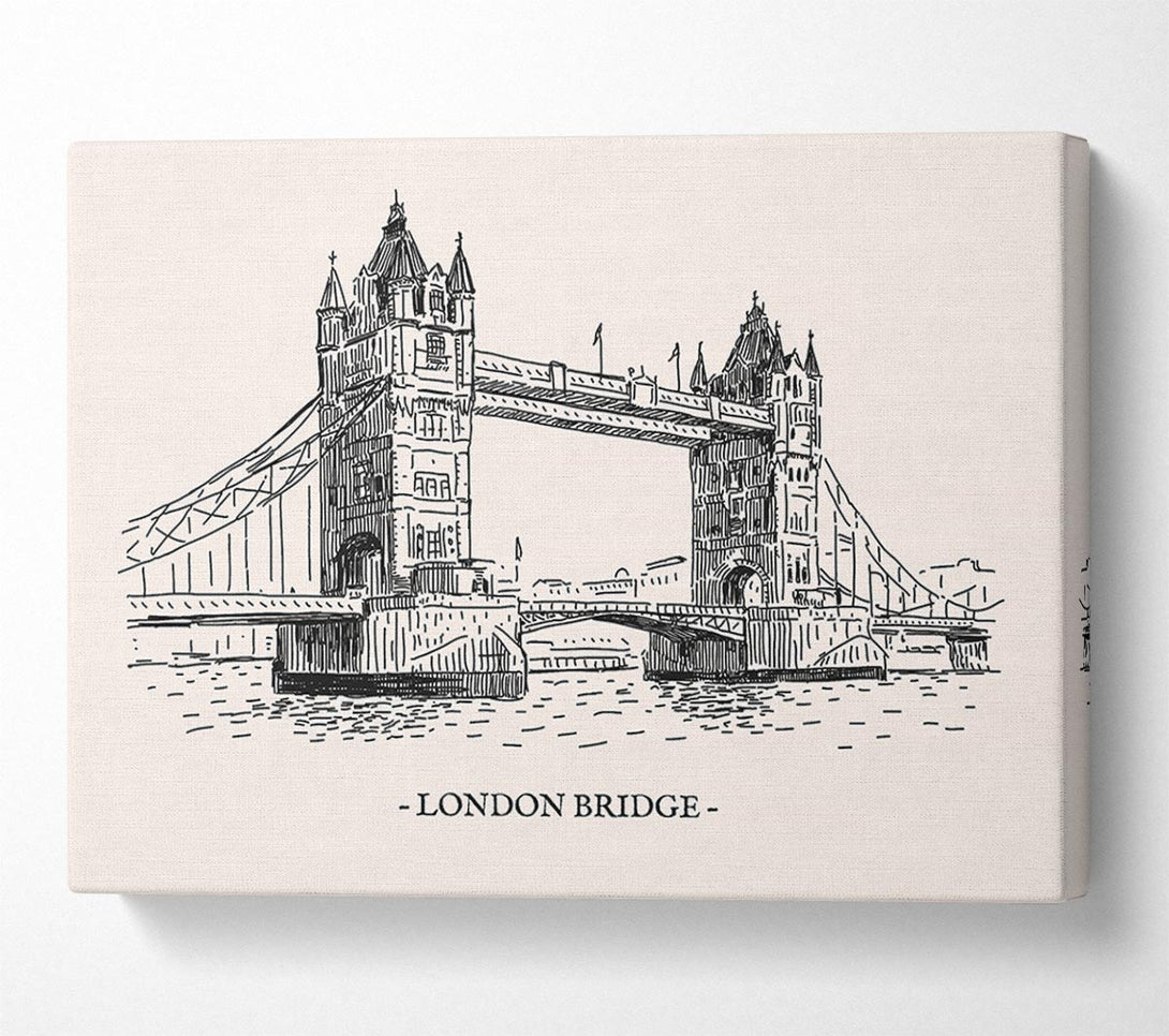  A Canvas Print of London Bridge Outline Canvas Wall Art