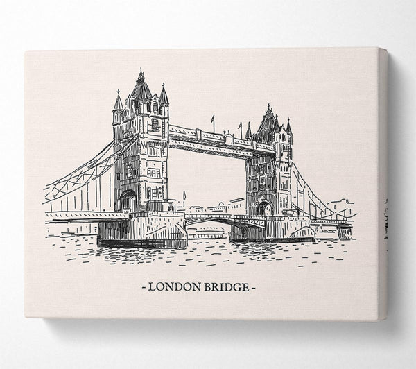  A Canvas Print of London Bridge Outline Canvas Wall Art