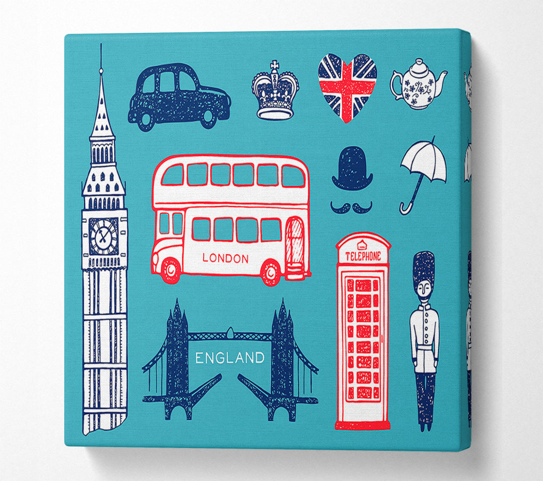  A Canvas Print of All The Things To Love In The City 3 Canvas Art