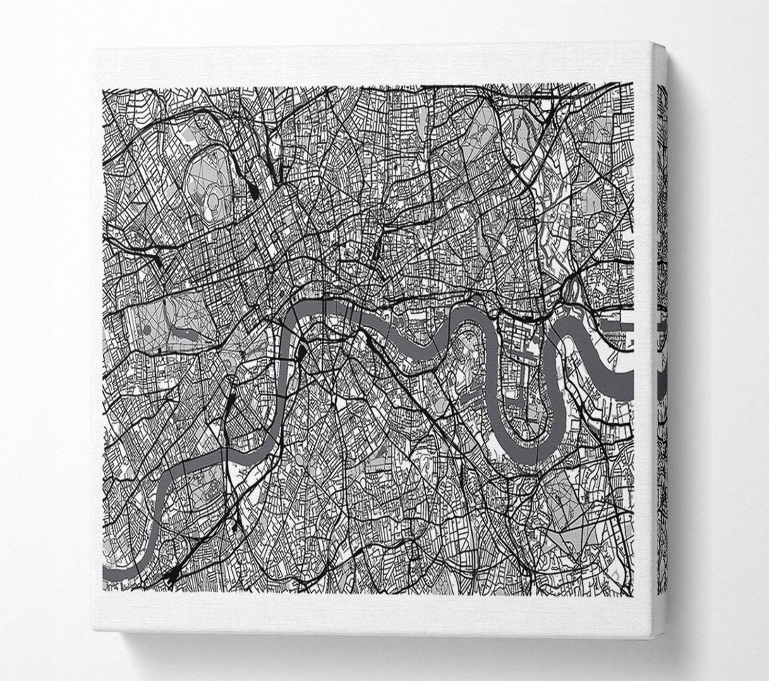  A Canvas Print of The Map Of London Thames 4 Canvas Print