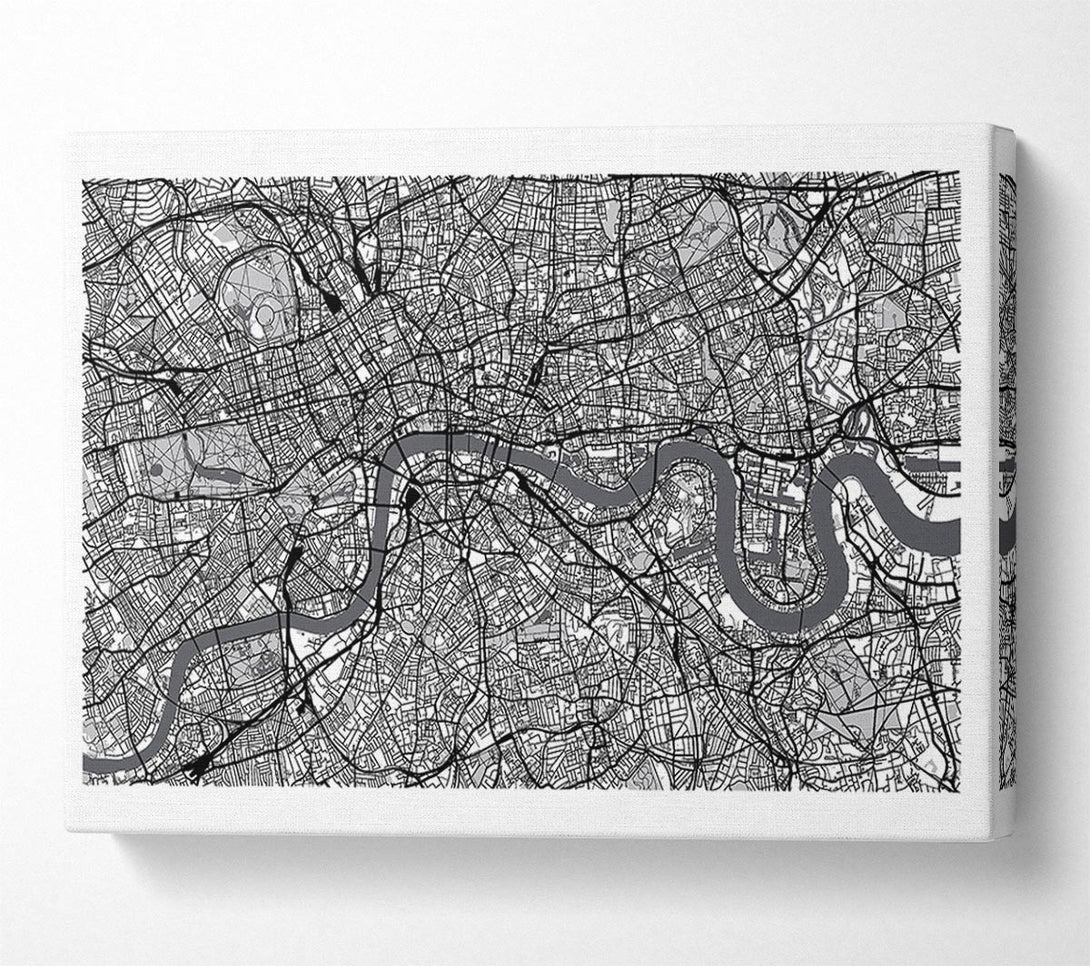  A Canvas Print of The Map Of London Thames 4 Canvas Print