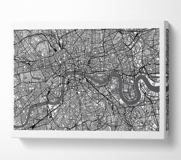  A Canvas Print of The Map Of London Thames 4 Canvas Print