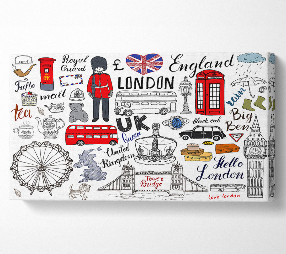  A Canvas Print of All The Things To Love In The City 1 Canvas Print