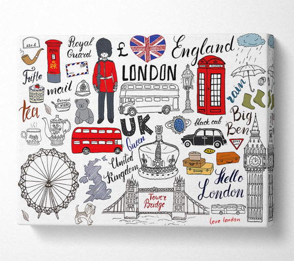  A Canvas Print of All The Things To Love In The City 1 Canvas Print