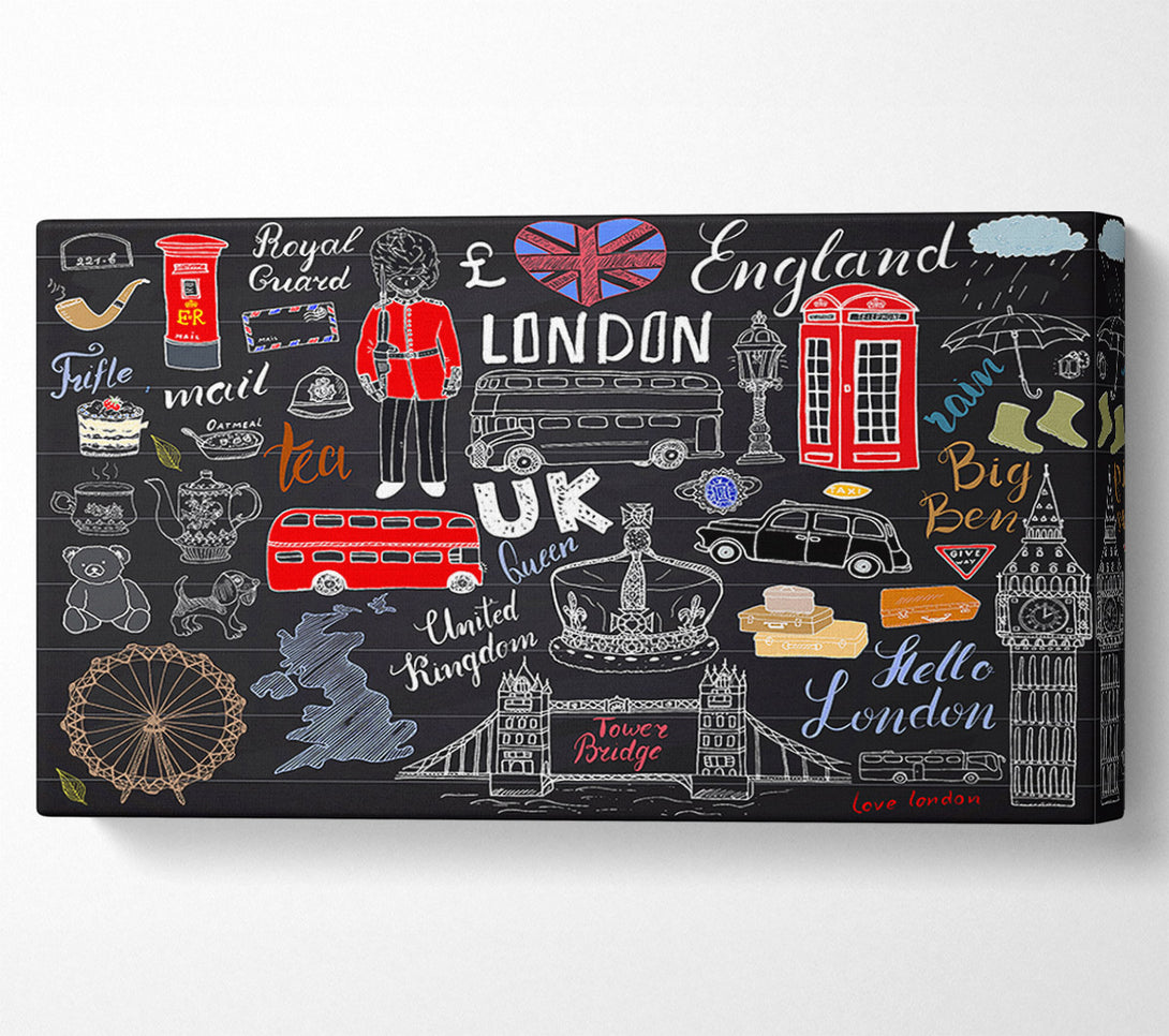  A Canvas Print of All The Things To Love In The City 2 Canvas Art