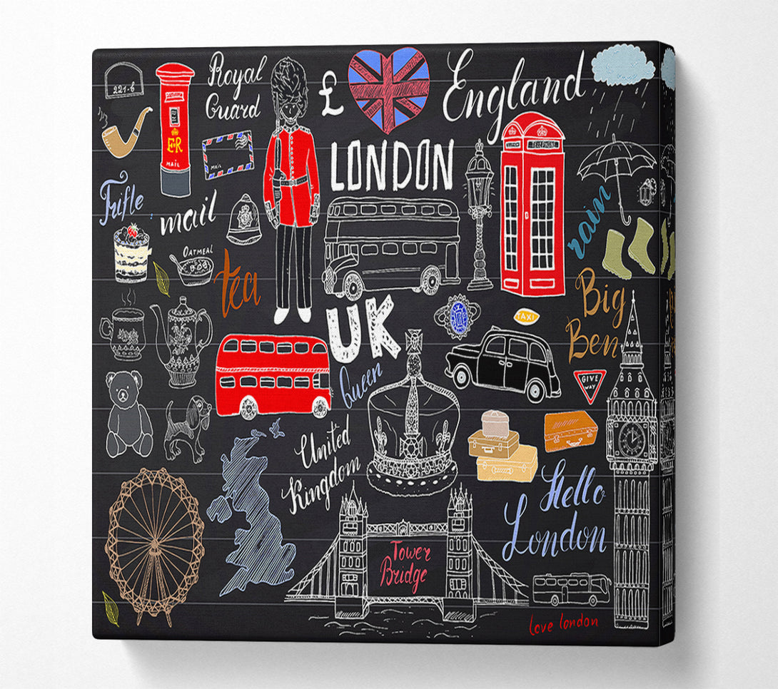  A Canvas Print of All The Things To Love In The City 2 Canvas Art