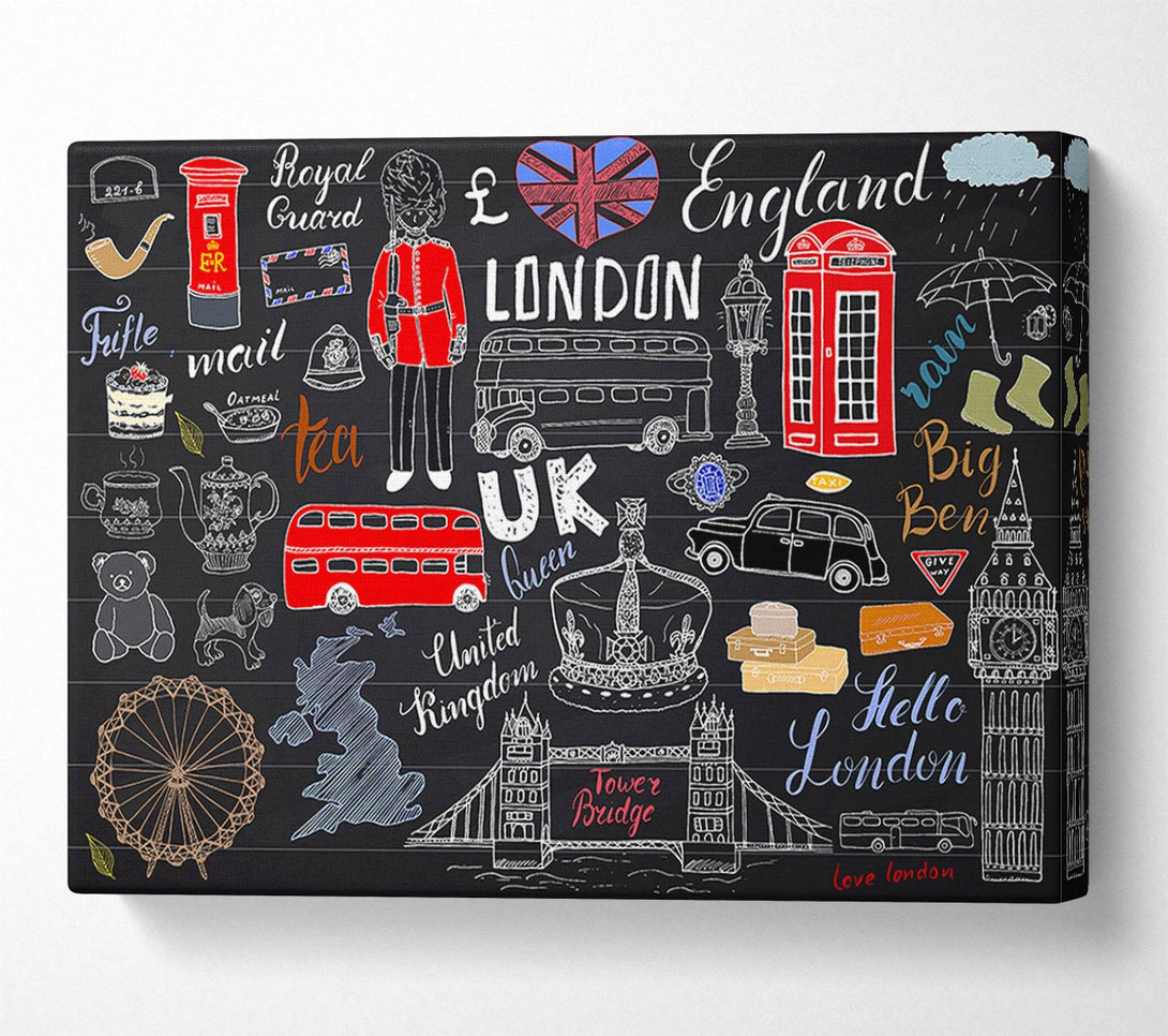  A Canvas Print of All The Things To Love In The City 2 Canvas Art