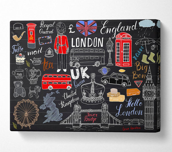  A Canvas Print of All The Things To Love In The City 2 Canvas Art