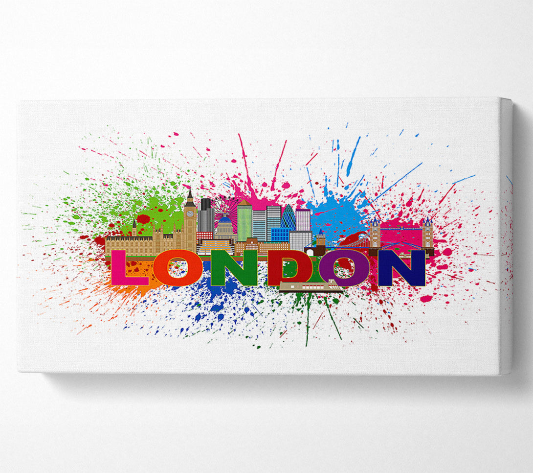  A Canvas Print of Rainbow London Splash 3 Canvas Art