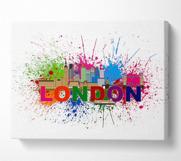 A Canvas Print of Rainbow London Splash 3 Canvas Art