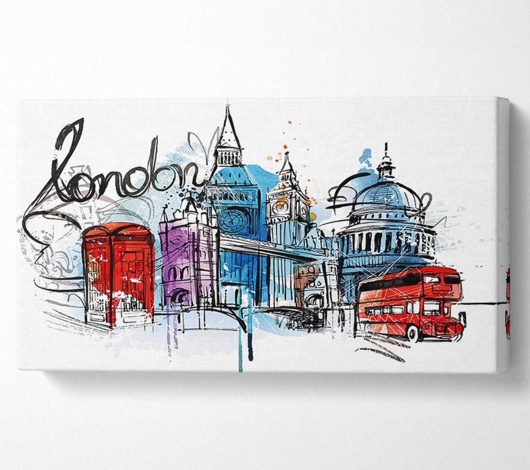  A Canvas Print of Iconic London Sites Canvas Wall Art