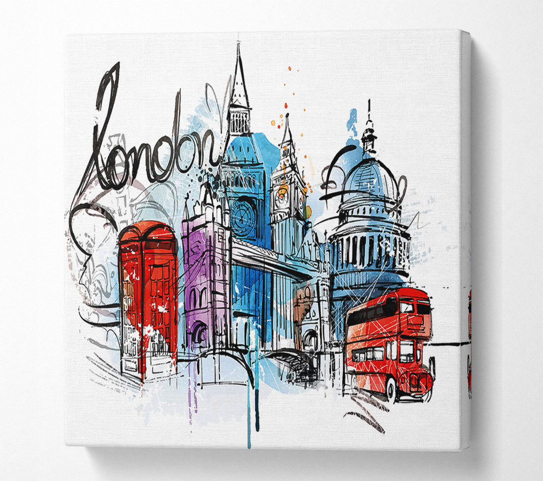  A Canvas Print of Iconic London Sites Canvas Wall Art