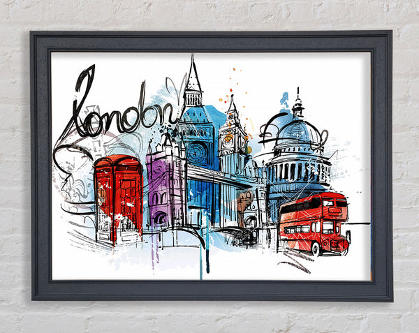 Iconic London Sites Framed Print