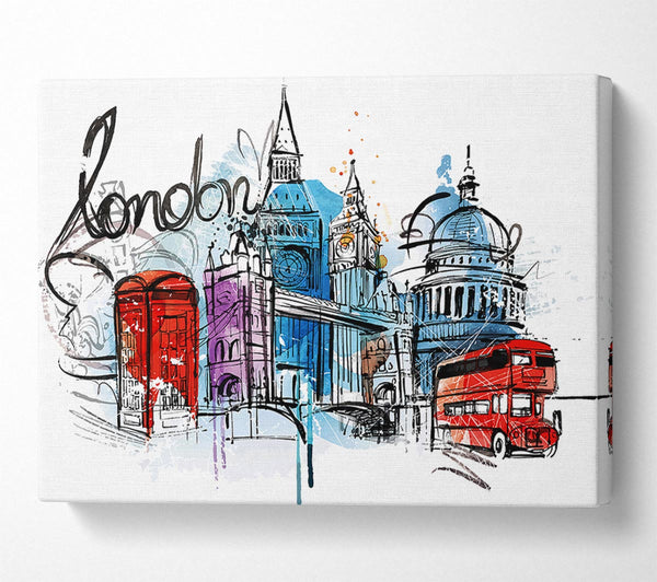  A Canvas Print of Iconic London Sites Canvas Wall Art