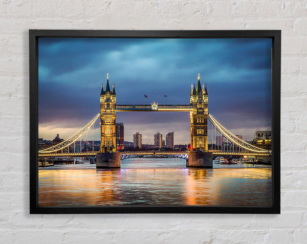 Tower Bridge Night Glow Framed Print