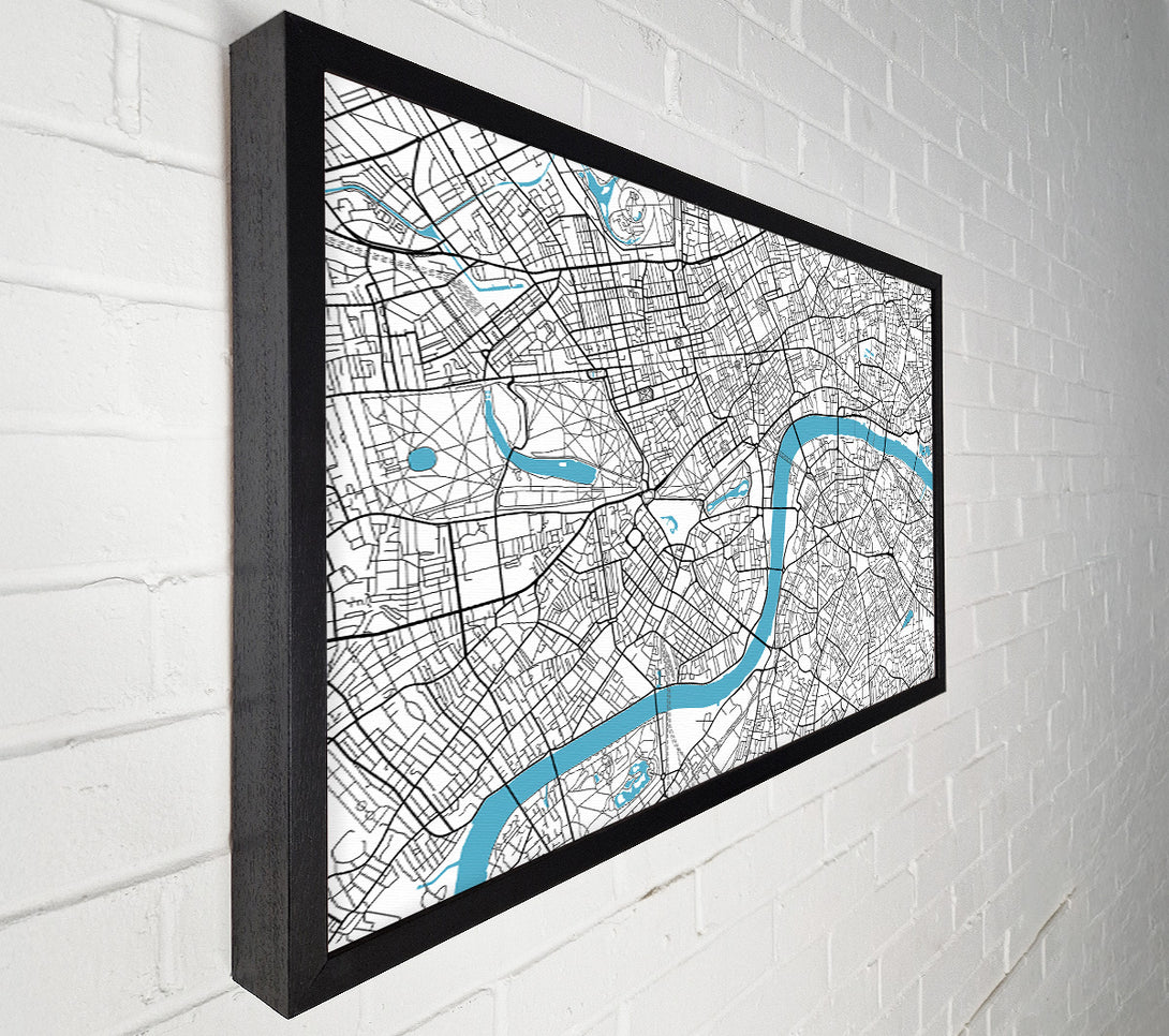  A Canvas Print of The Map Of London Thames 1 Canvas Print