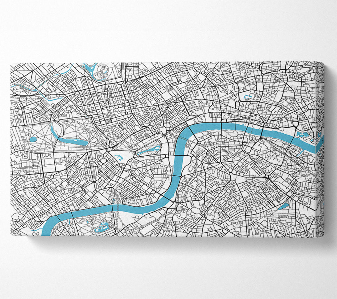  A Canvas Print of The Map Of London Thames 1 Canvas Print