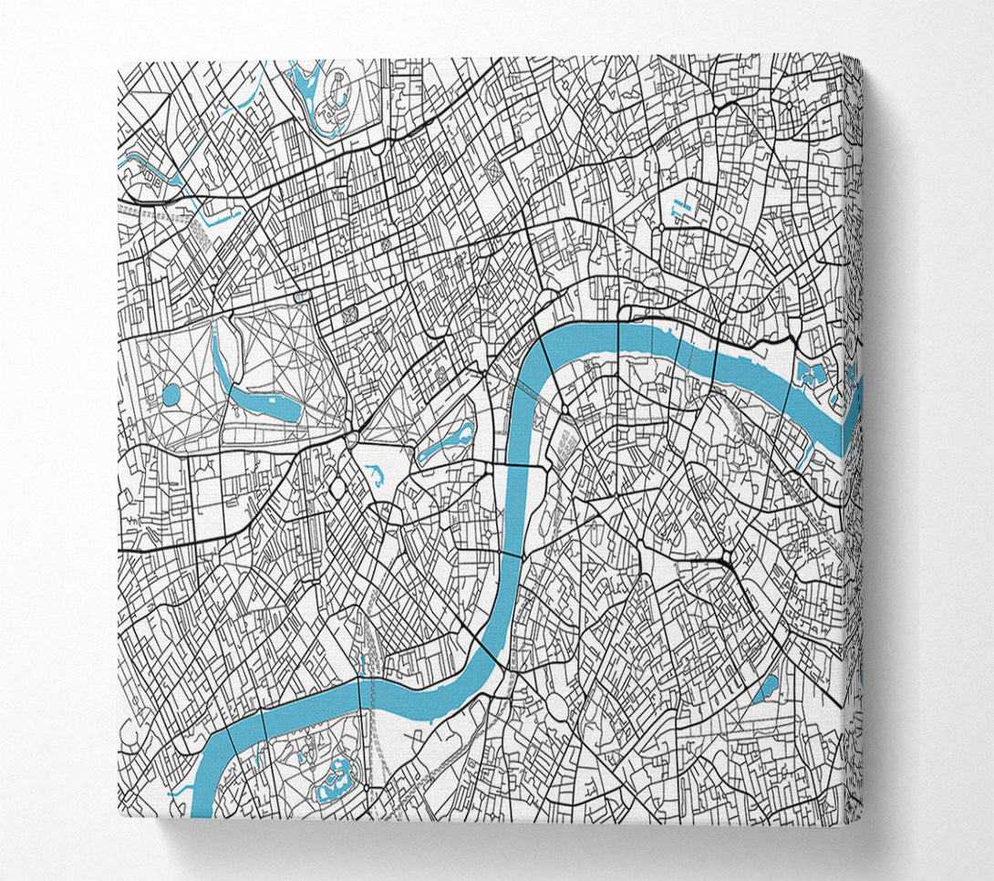  A Canvas Print of The Map Of London Thames 1 Canvas Print