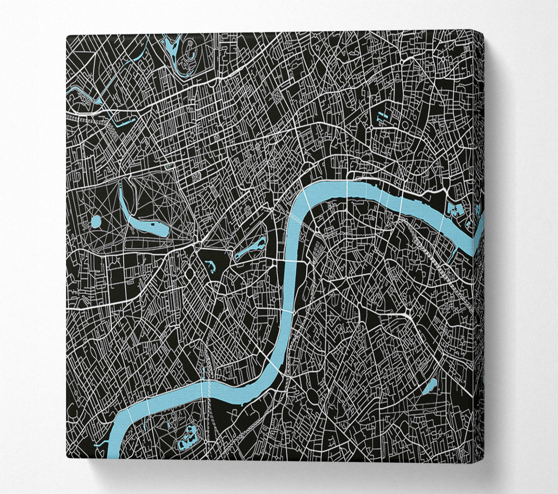  A Canvas Print of The Map Of London Thames 2 Canvas Wall Art