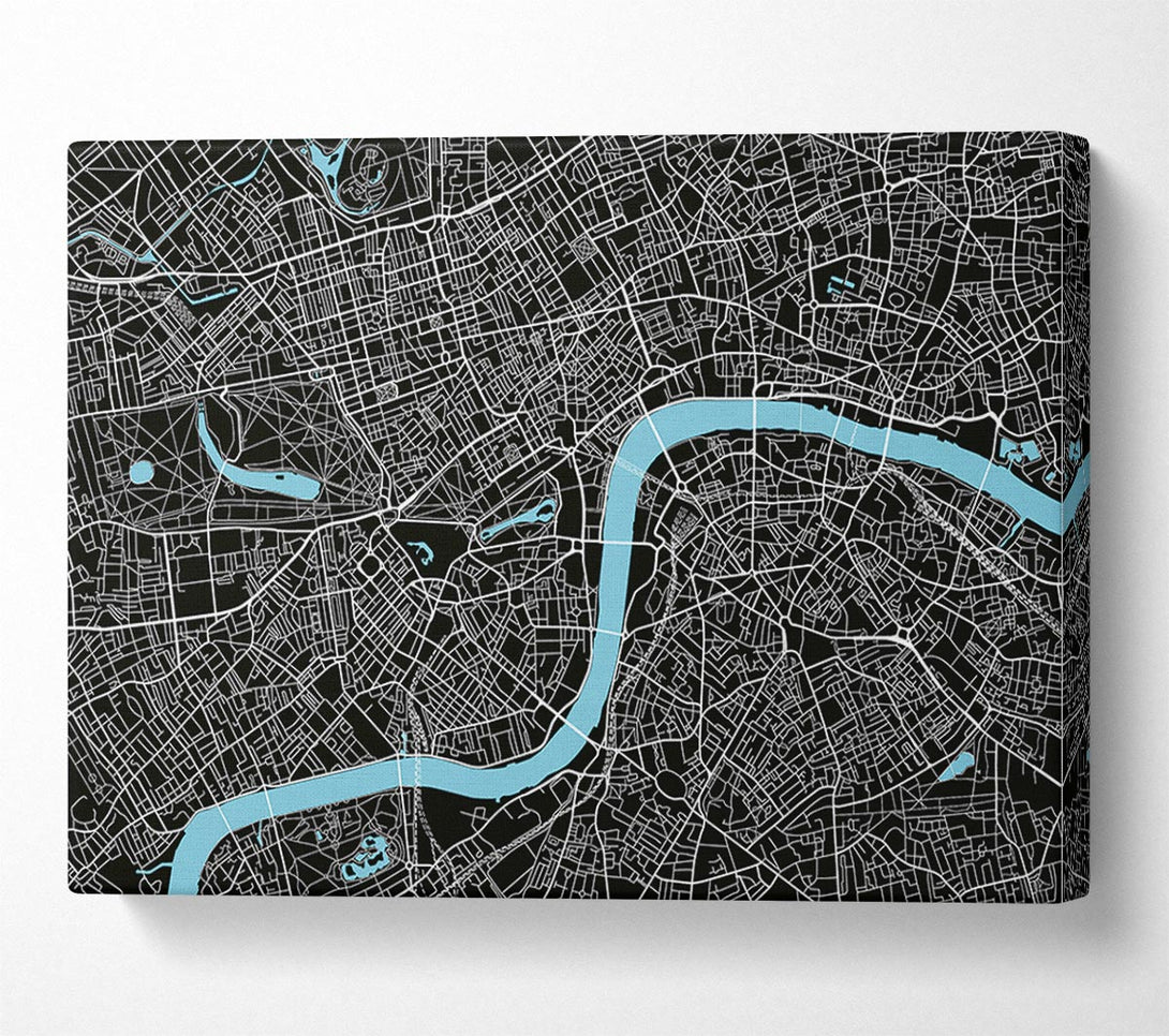  A Canvas Print of The Map Of London Thames 2 Canvas Wall Art