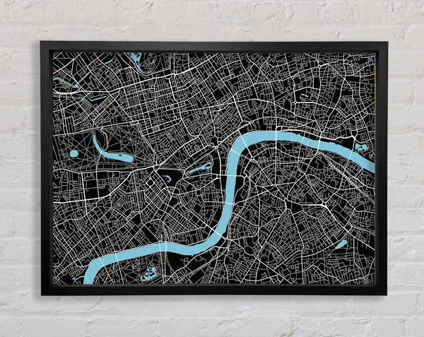 The Map Of London Thames 2 Framed Print