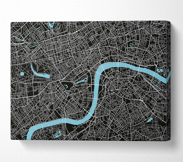  A Canvas Print of The Map Of London Thames 2 Canvas Wall Art