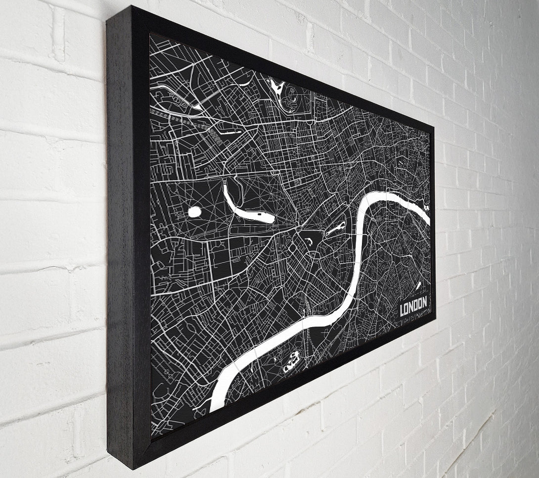  A Canvas Print of The Map Of London Thames 3 Canvas Wall Art
