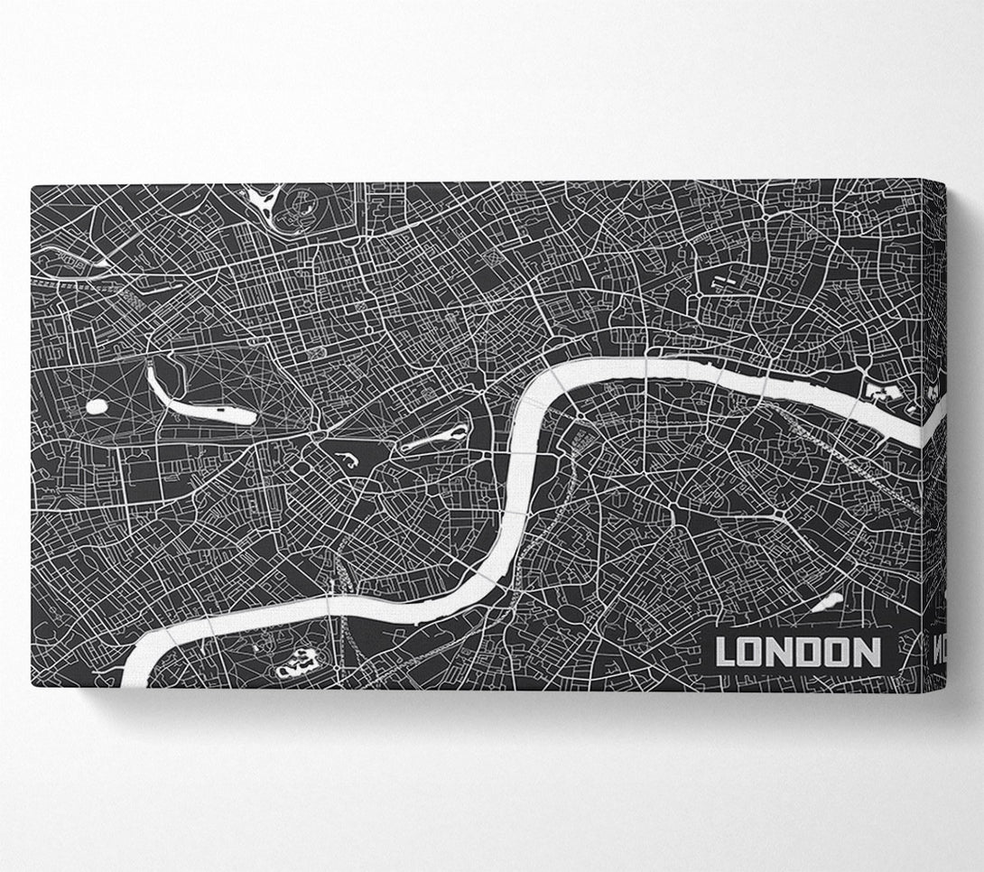  A Canvas Print of The Map Of London Thames 3 Canvas Wall Art