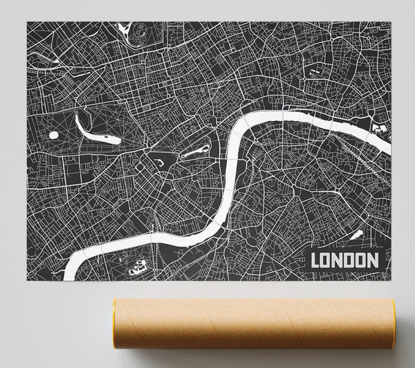 The Map Of London Thames 3 Giclee Print