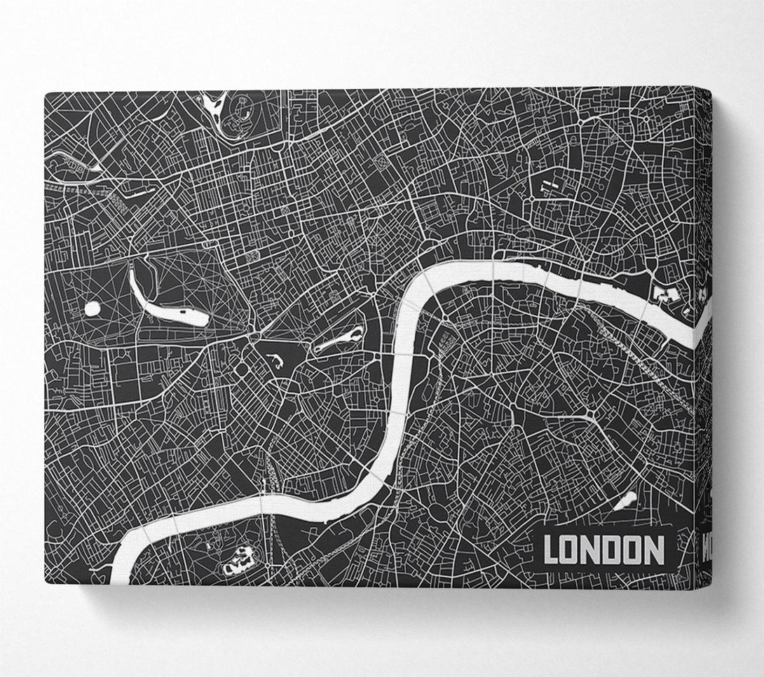  A Canvas Print of The Map Of London Thames 3 Canvas Wall Art