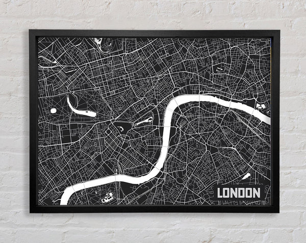 The Map Of London Thames 3 Framed Print