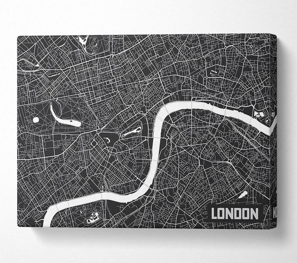  A Canvas Print of The Map Of London Thames 3 Canvas Wall Art