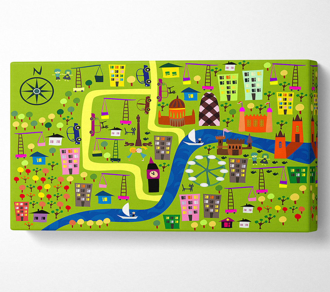  A Canvas Print of Childs Map Of The City Canvas Art