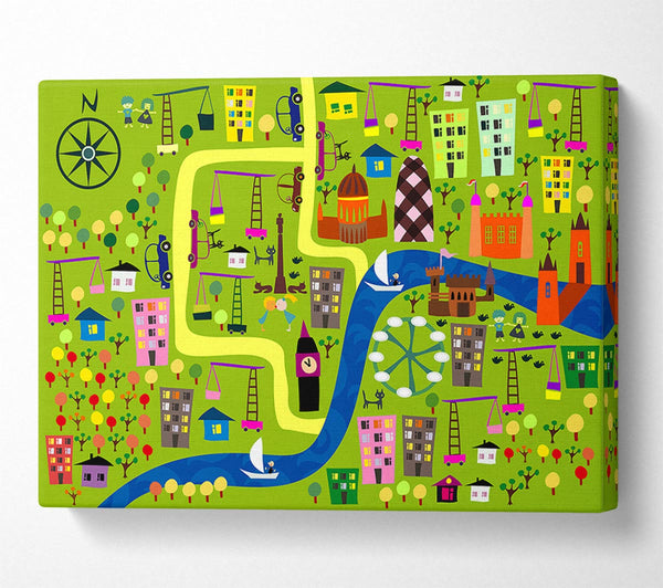  A Canvas Print of Childs Map Of The City Canvas Art