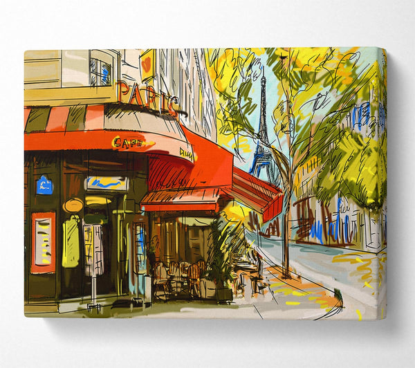  A Canvas Print of Eiffel Tower Streets 14 Canvas Wall Art