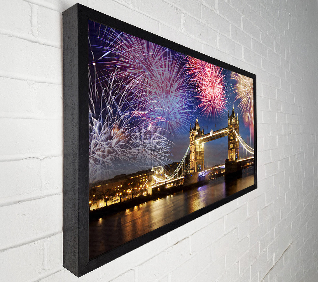  A Canvas Print of Fireworks Over Tower Bridge Canvas Wall Art
