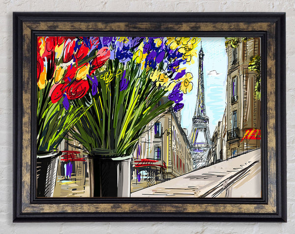 Eiffel Tower Streets 13 Framed Print