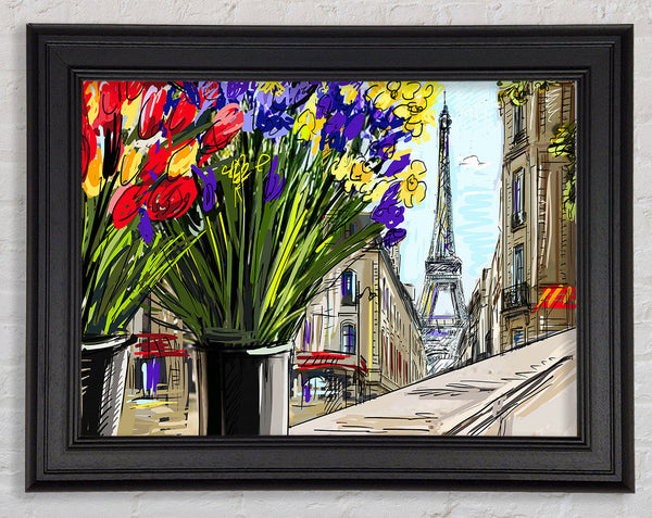 Eiffel Tower Streets 13 Framed Print
