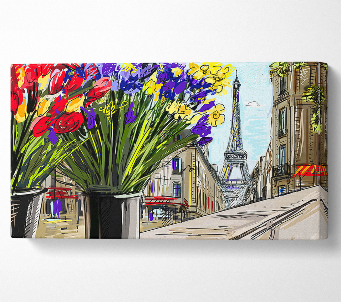  A Canvas Print of Eiffel Tower Streets 13 Canvas Wall Art