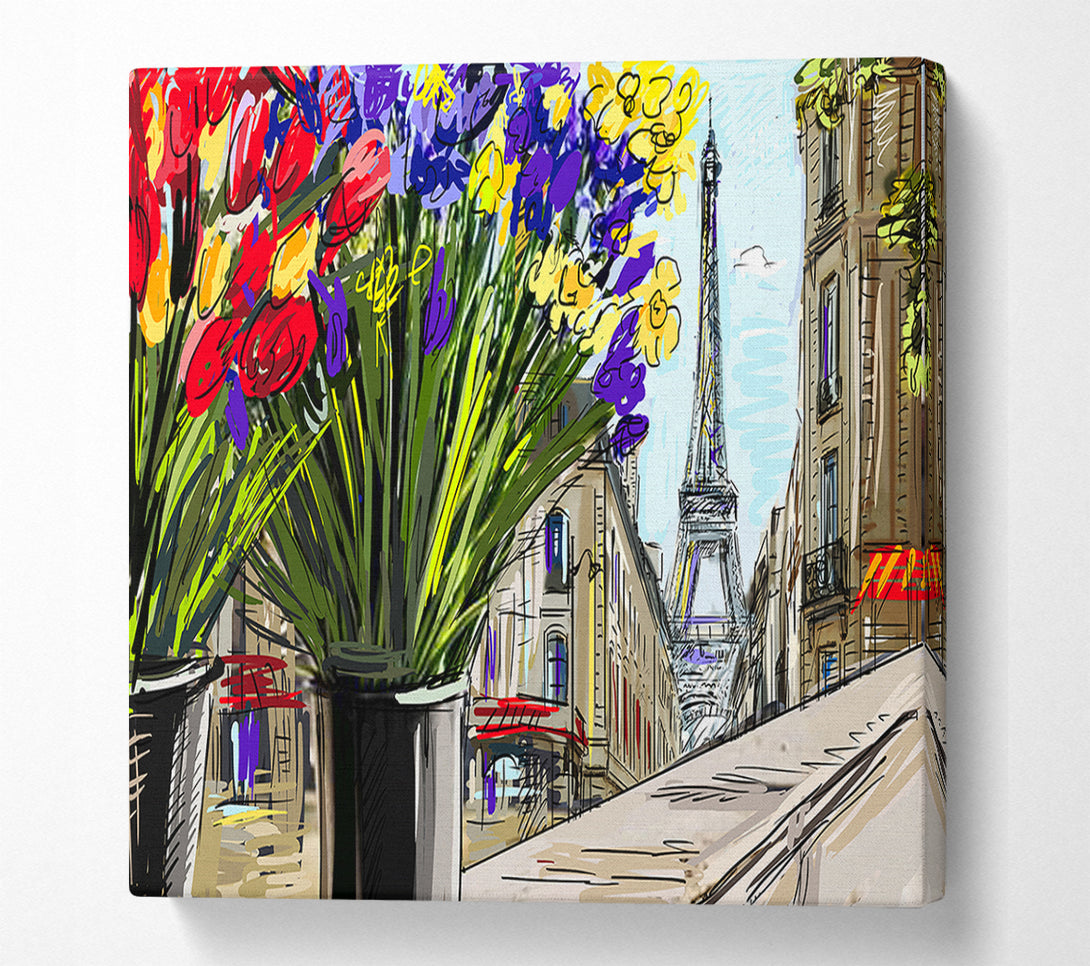  A Canvas Print of Eiffel Tower Streets 13 Canvas Wall Art