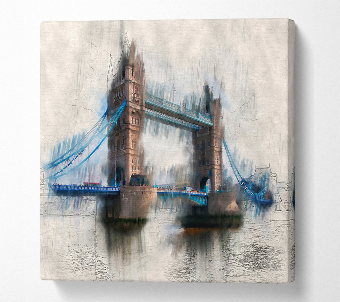  A Canvas Print of Tower Bridge Watercolour Canvas Art