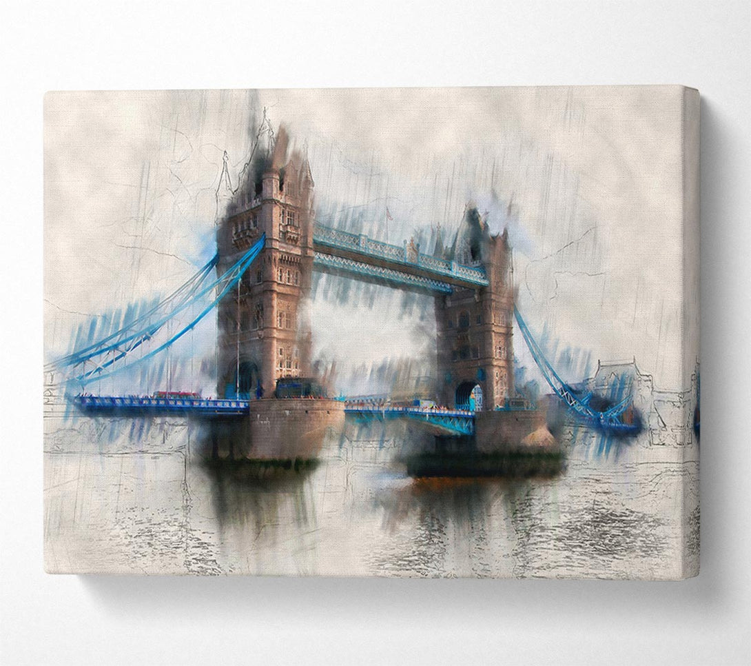  A Canvas Print of Tower Bridge Watercolour Canvas Art