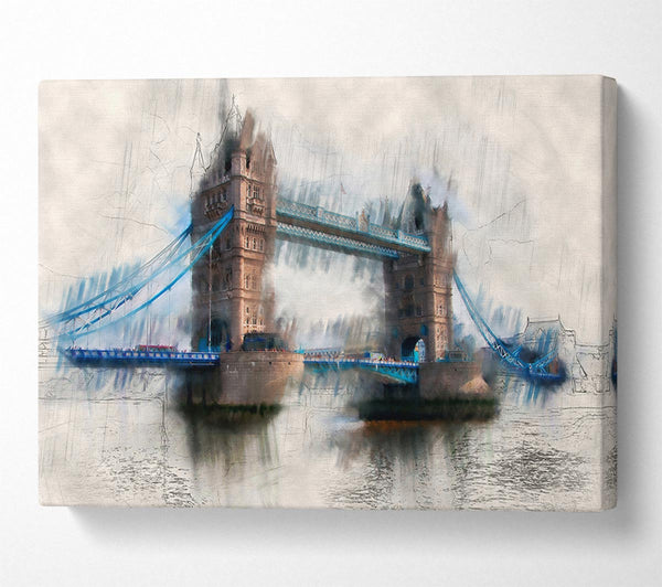  A Canvas Print of Tower Bridge Watercolour Canvas Art