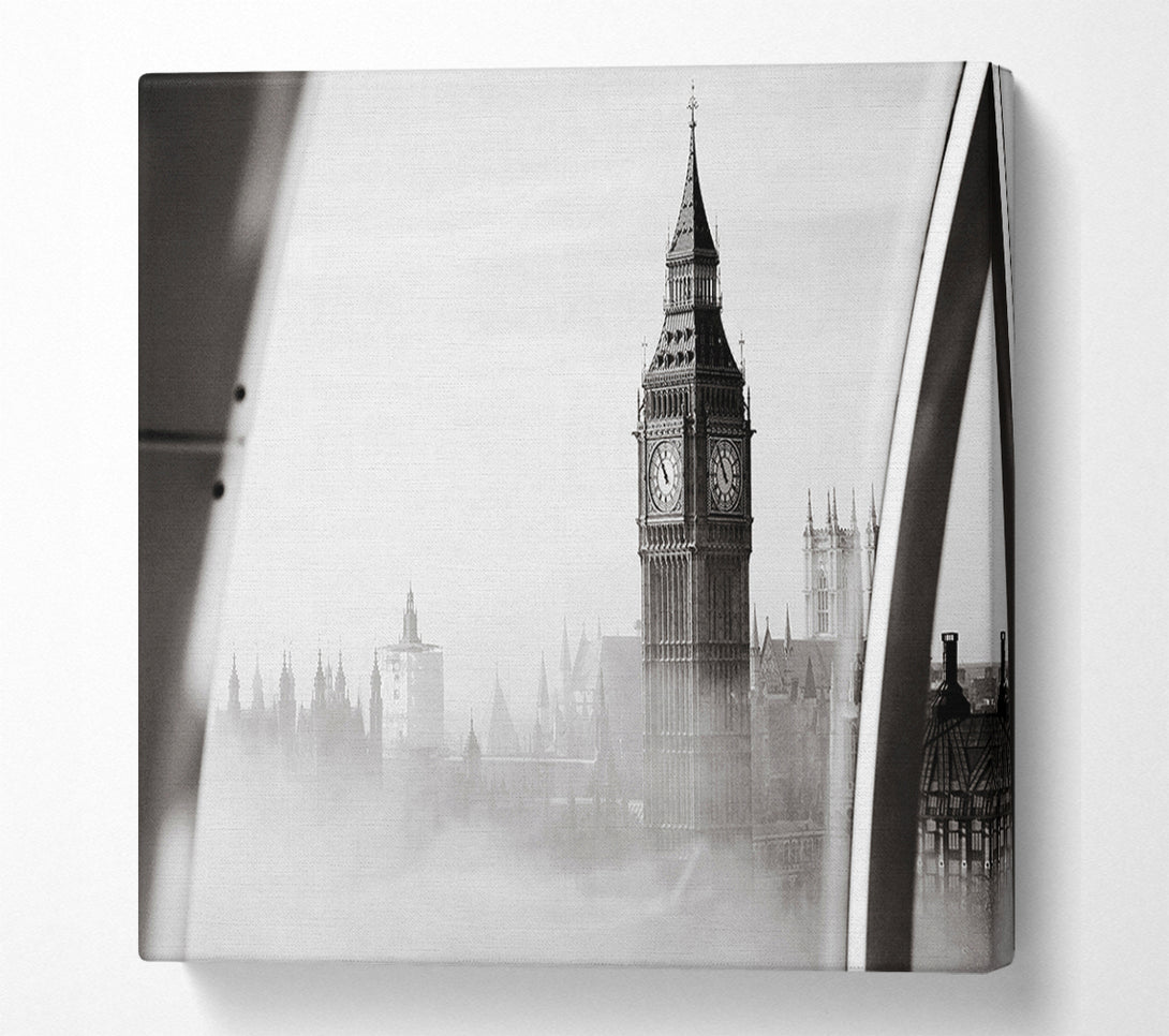  A Canvas Print of Big Ben Through The London Eye Mist Canvas Print