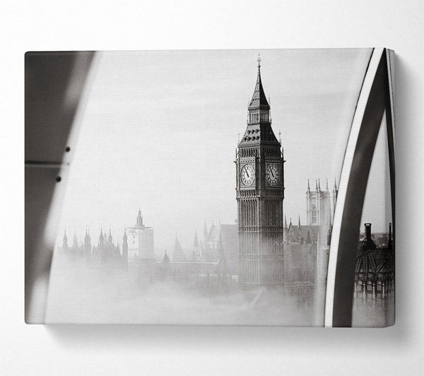  A Canvas Print of Big Ben Through The London Eye Mist Canvas Print