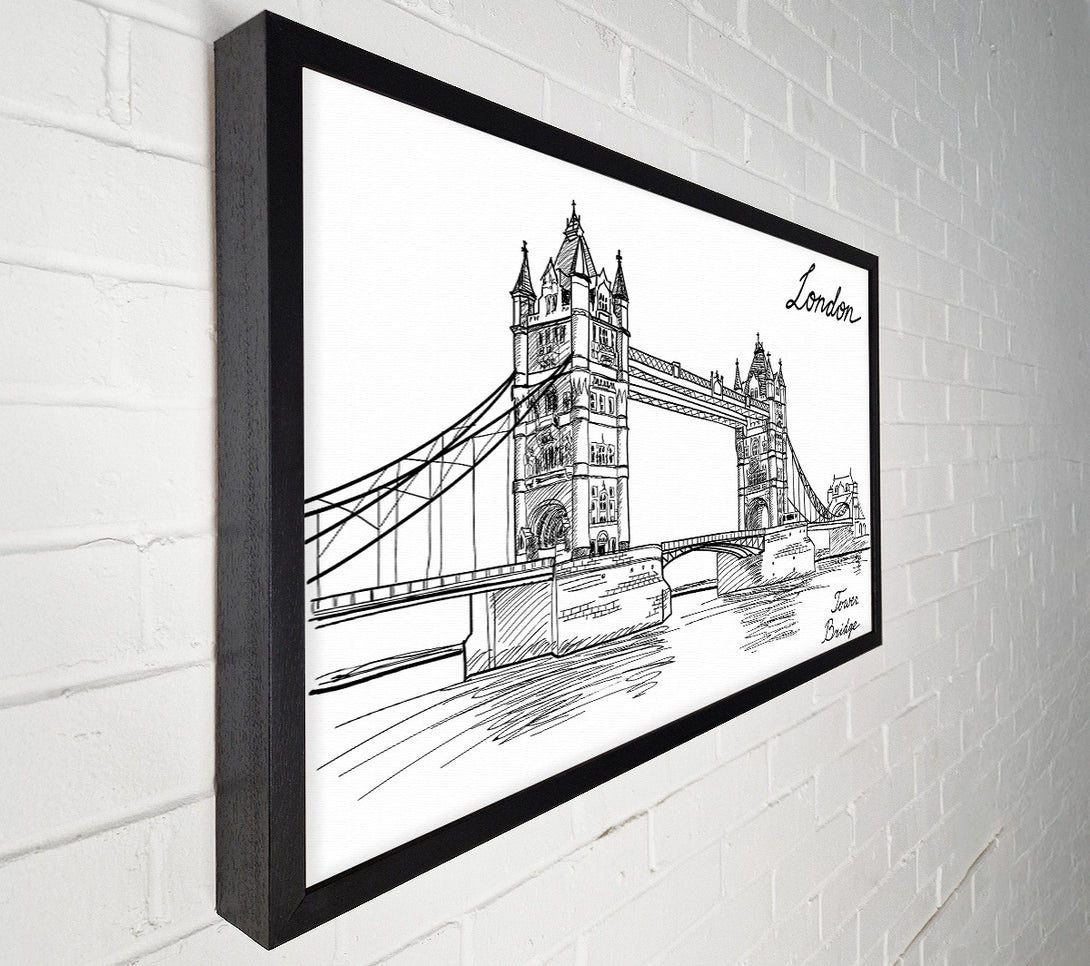  A Canvas Print of Tower Bridge Outline 7 Canvas Art