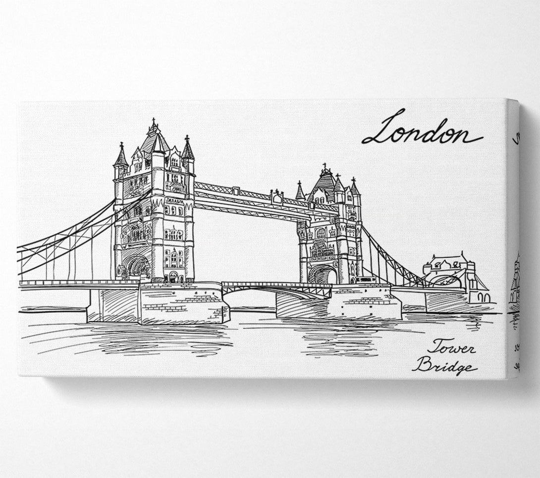  A Canvas Print of Tower Bridge Outline 7 Canvas Art