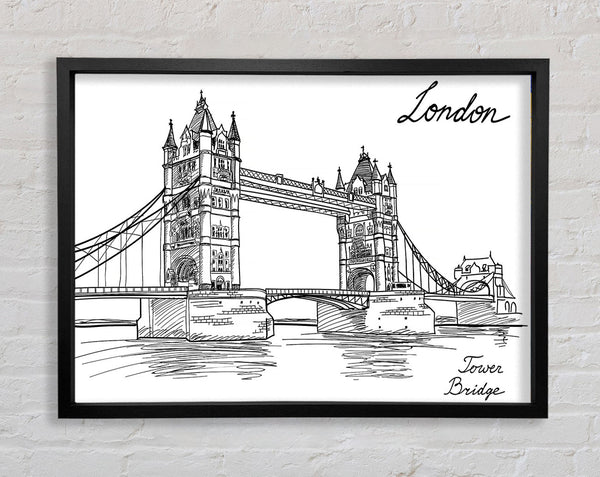 Tower Bridge Outline 7 Framed Print